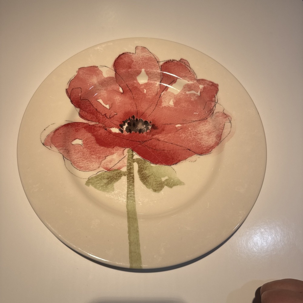 Royal Stafford Red Poppy Dinner Plate 11 Inch Made in England Watercolor Floral